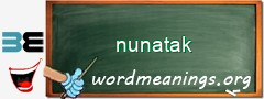 WordMeaning blackboard for nunatak